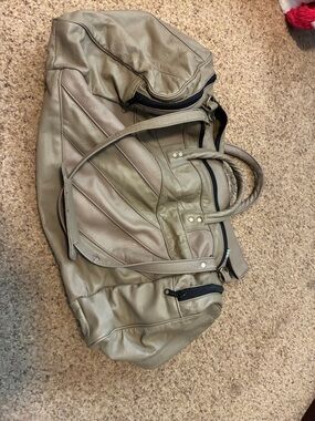Vintage TALON 22” Genuine Leather Duffle Weekender  Travel Bag gray